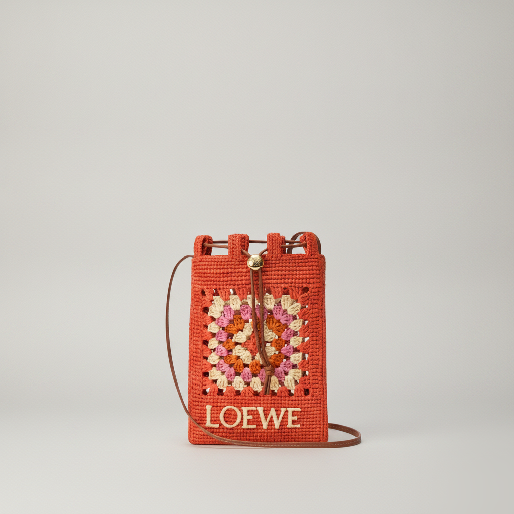 Monogram image of Drawstring Pocket in Classic Calfskin and Raffia