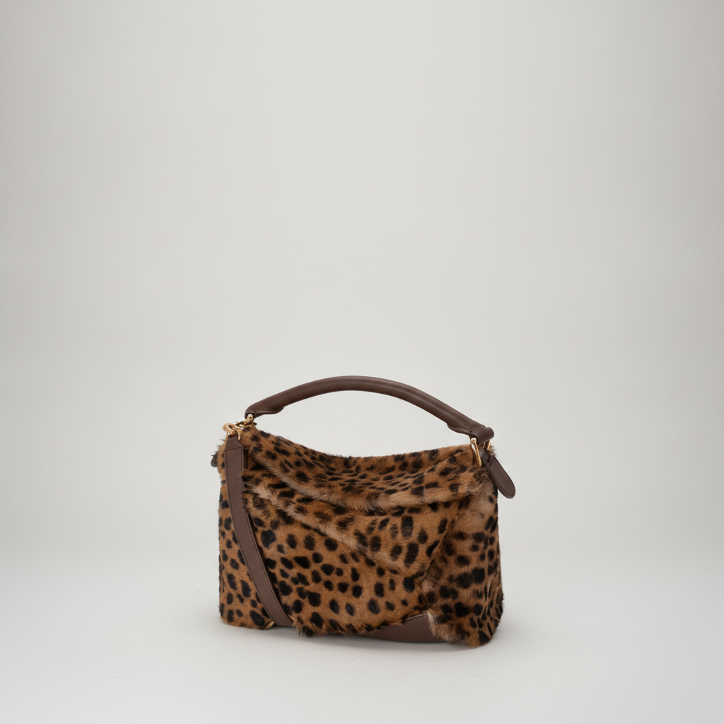 Monogram image of Small Puzzle Edge Bag in Printed Shearling