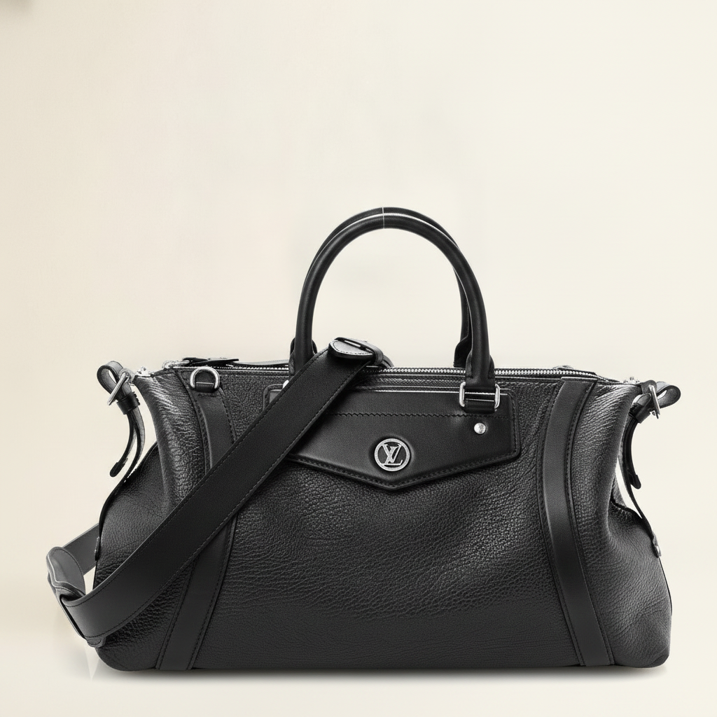 Pixel Lambskin LV Biker MM Black