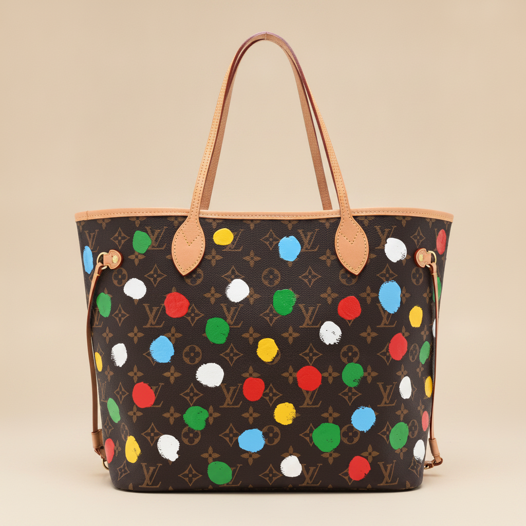 LV X YK Monogram Dots Neverfull MM