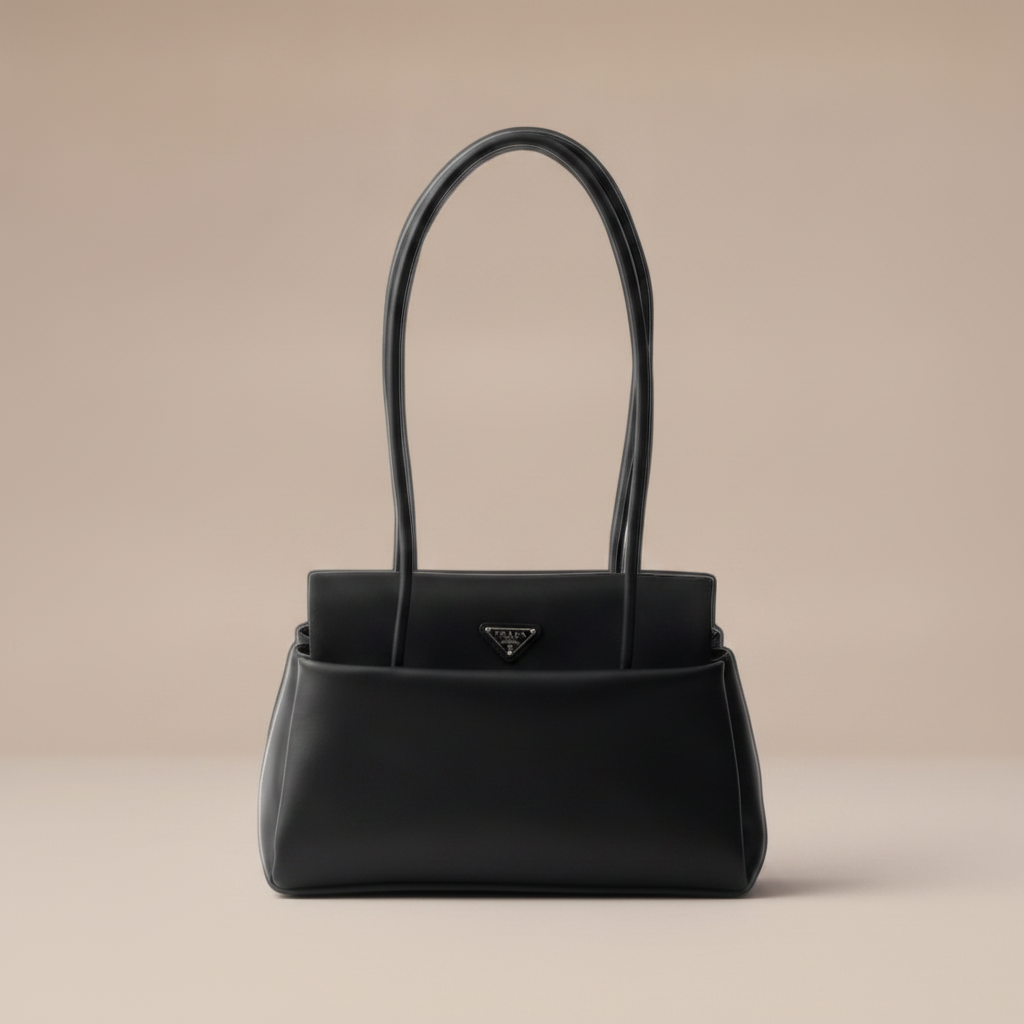 Prada Passage medium leather bag with Re-Nylon flap