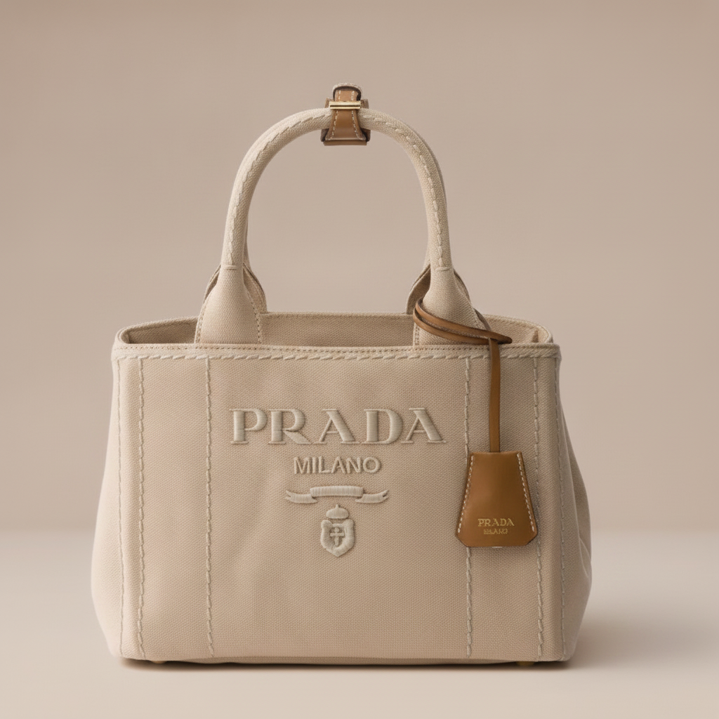 Prada Jardinière large cotton canvas bag