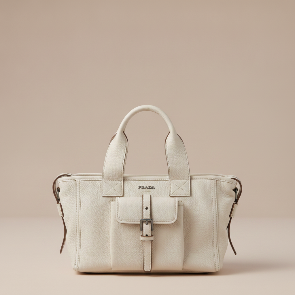 Prada Route medium leather tote bag