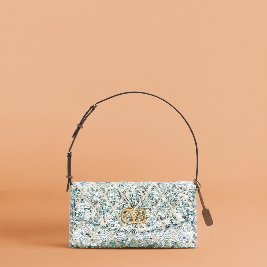 DeVain Small Shoulder Bag with Rhombelle Embroidery