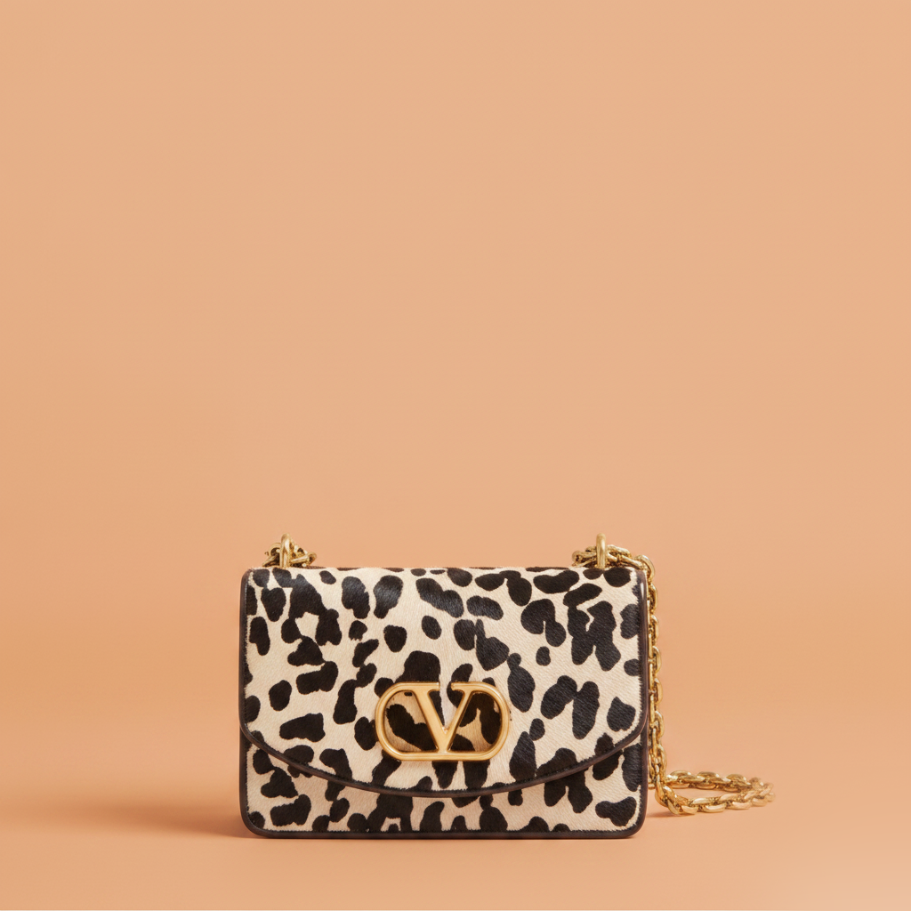 Vain Small Shoulder Bag In Pony Effect Calfskin With Animalier Print