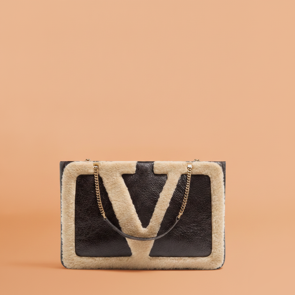 Viva Superstar Medium Shopping Bag In Shearling