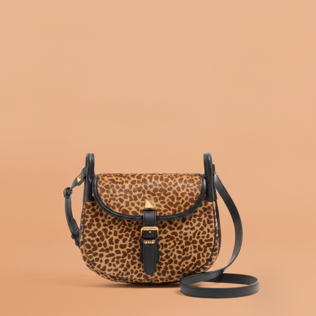 Flâneuse Small Shoulder Bag in Pony-Effect Calfskin with Animalier Print