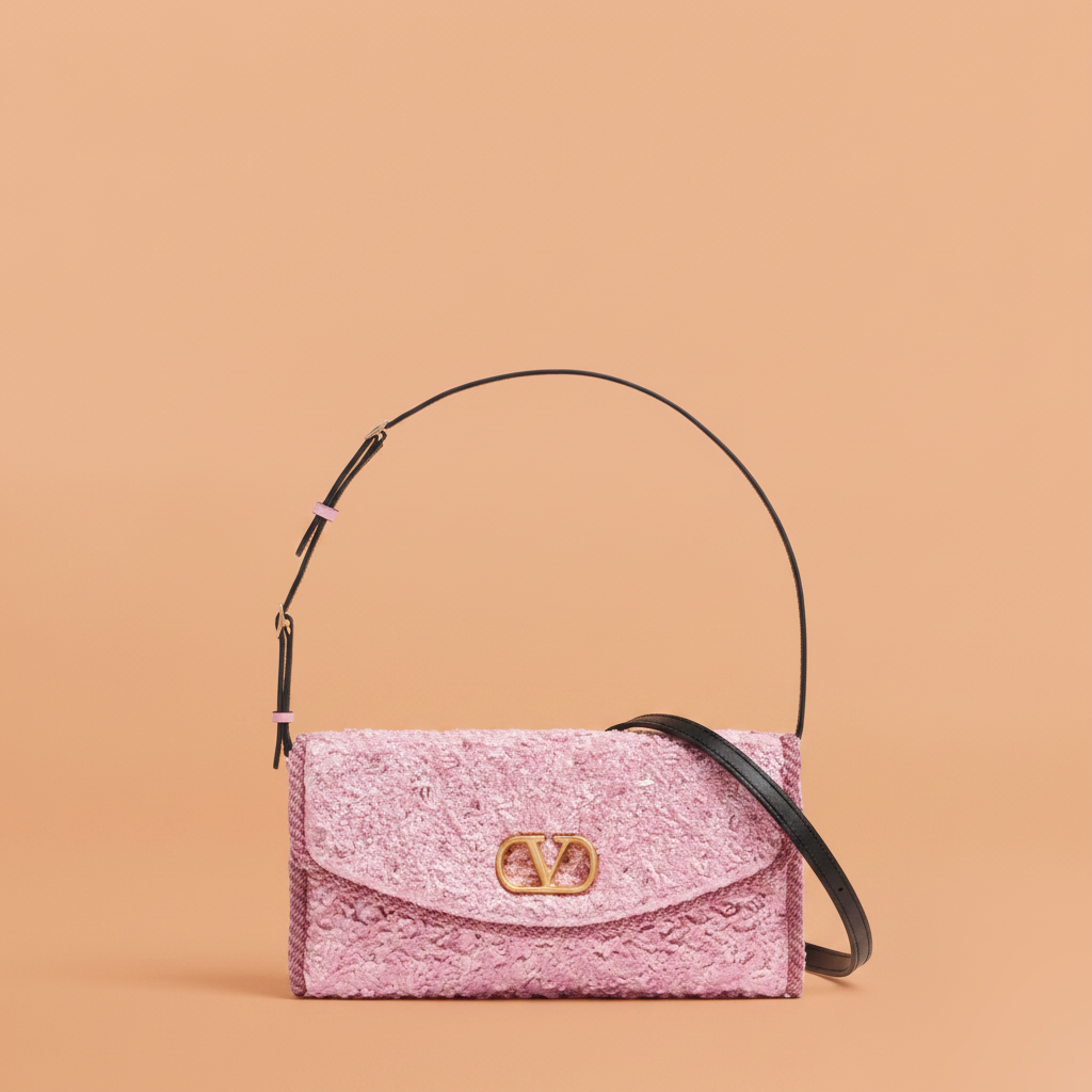 DeVain Small Shoulder Bag In Cloqué Jacquard Fabric
